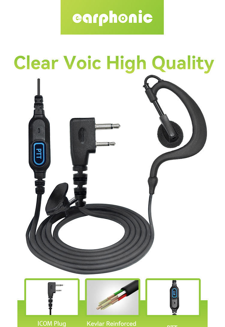 icom plug walkie talkie earphone