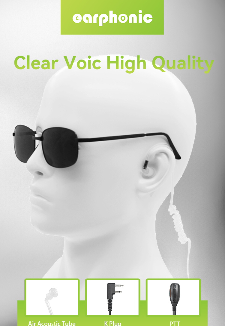 acoustic tube earphone for TK Plug two way radio
