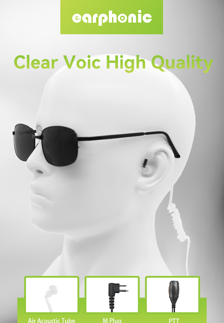 acoustic tube earphone for M Plug two way radio