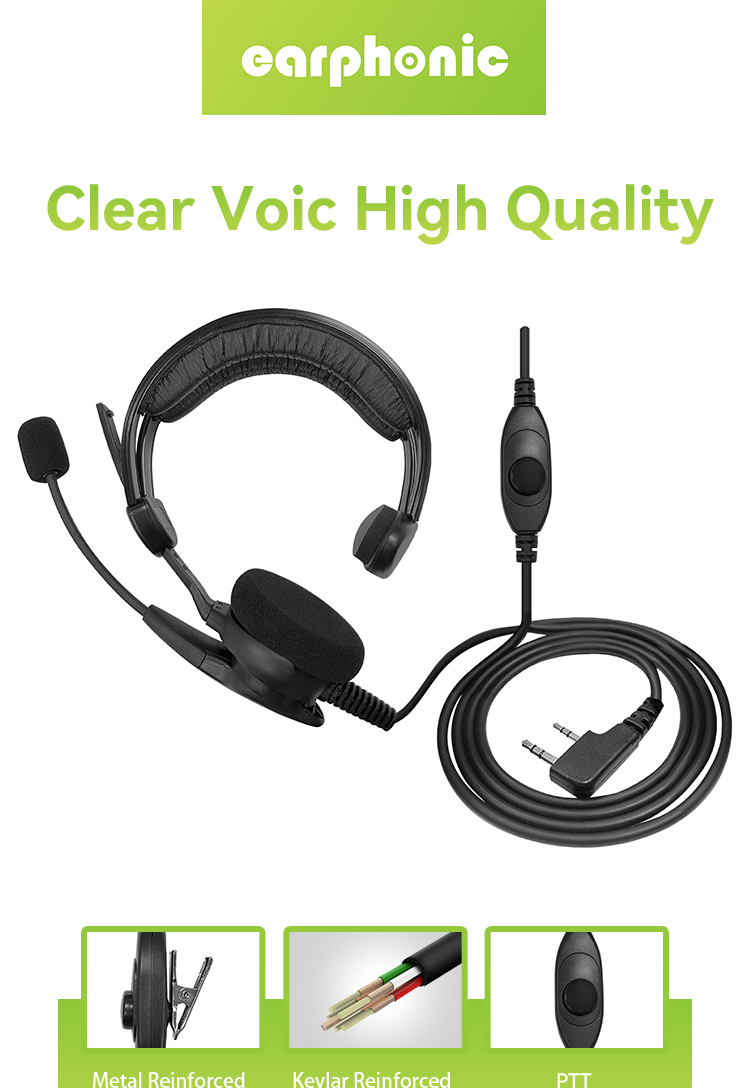 Over-ear microphone walkie talkie Headset